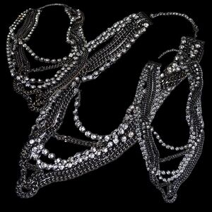 Classy Layered Chain & Rhinestone Necklace & Bracelet Set